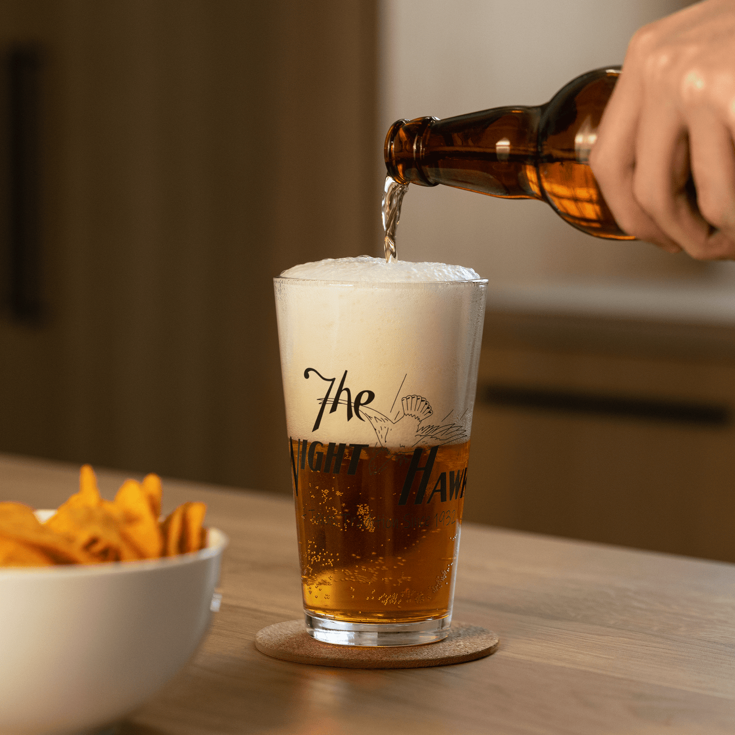 Night Hawk Shaker Pint Glass
